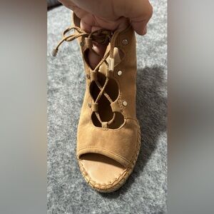 Franco Sarto blue suede wedges sz 9